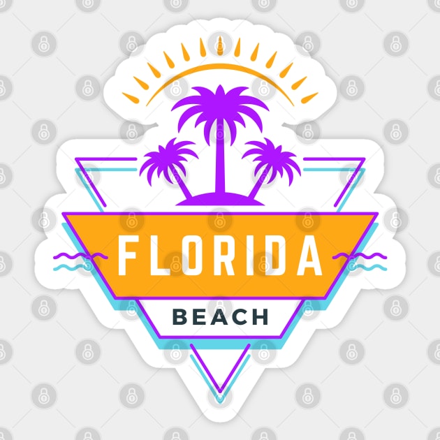 Florida beach Vibes 80's 90's Sticker by bougieFire